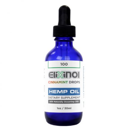 Elixinol Hemp Oil Drops 100mg CBD Cinnamint