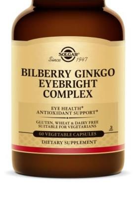 Solgar Bilberry Ginkgo Eyebright Complex Vegetable Capsules