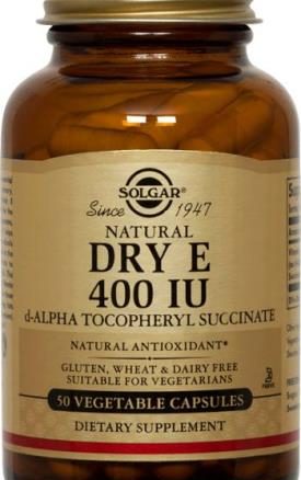 Solgar Dry Vitamin E 400 IU Vegetable Capsules (d-Alpha Tocopheryl Succinate)