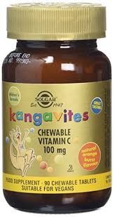 Solgar Kangavites Chewable Vitamin C 100 mg Tablets Natural Orange Burst Flavour