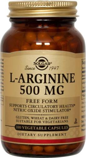 Solgar L-Arginine 500 mg Vegetable Capsules