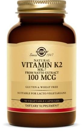 Solgar Natural Vitamin K2 (MK-7) 100 mcg Vegetable Capsules