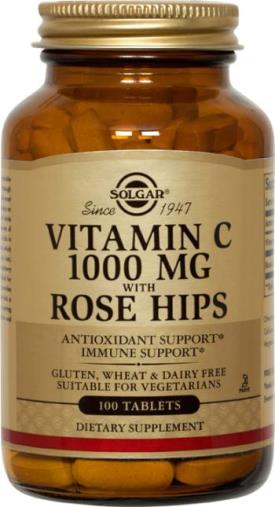 Solgar Vitamin C 1000 mg with Rose Hips Tablets