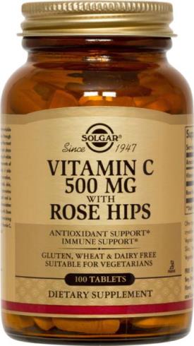 Solgar Vitamin C 500 mg with Rose Hips Tablets