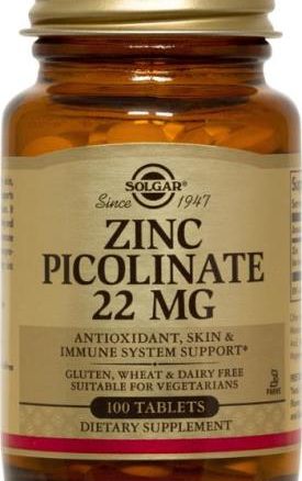 Solgar Zinc Picolinate 22mg tabs