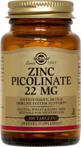 Solgar Zinc Picolinate 22mg tabs