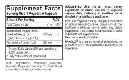 Solgar Deglycerrized Licorice Root Extract Vegetable Capsules - Image 2