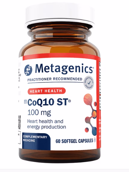 Metagenics CoQ10 ST 100mg supplement for heart health energy production and antioxidant support in South Africa