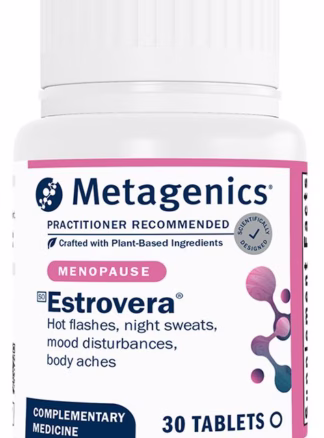 Metagenics Estrovera menopause supplement for hot flash relief mood balance and sleep support in South Africa