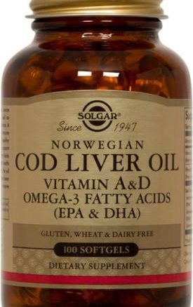 Solgar Norwegian Cod Liver Oil Softgels (Vitamin A & D Supplement)