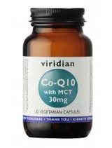 Viridian Co-enzyme Q10 30mg with MCT 30 caps