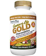 Natures Plus Source of Life GOLD Chewable Multi Vitamin Tropical Fruit Flavour