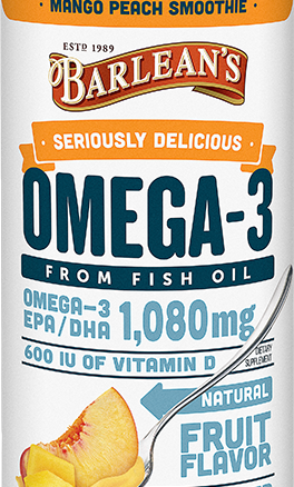 Barleans Seriously Delicious Omega 3 Fish Oil Mang Peach Smoothie