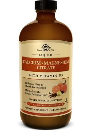 Solgar Liquid Calcium Magnesium Citrate with Vitamin D3 - Natural Orange-Vanilla Flavor