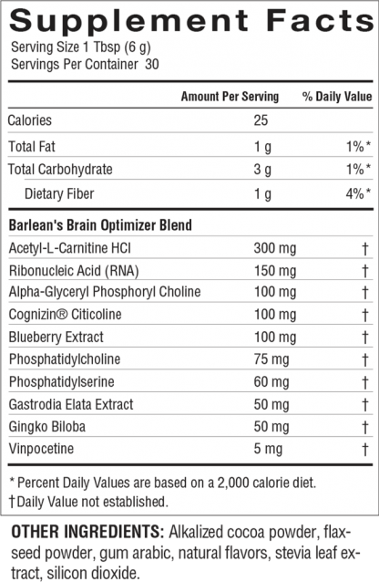 Barleans Brain Optimizer Chocolate Powder 180g