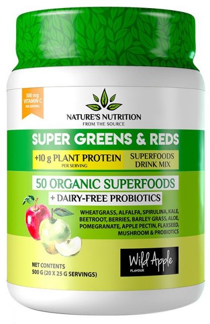 Buy Natures Nutrition Super Greens and Reds Wild Apple Online
