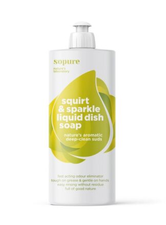 SoPure Squirt & Sparkle Liquid Dish Soap - Nature’s aromatic deep-clean suds