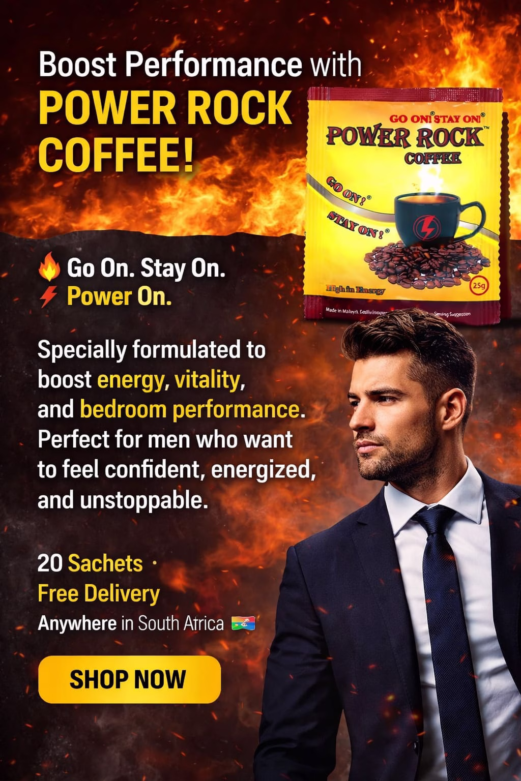 Power Rock Coffee benefits for stamina libido energy and performance