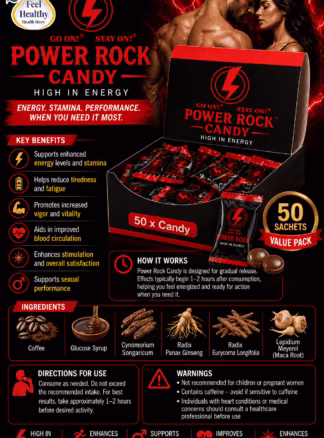 Power Rock Candy 50 Sachets – Energy Boost, Stamina, Vitality & Male Performance Support South Africa