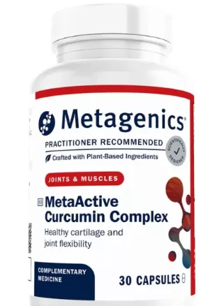 Metagenics MetaActive Curcumin Complex provides boswellia and ginger extracts to support joint flexibility and comfort. It also contains vitamin D, which supports normal muscle function, and vitamin C, which aids in the maintenance of healthy cartilage.