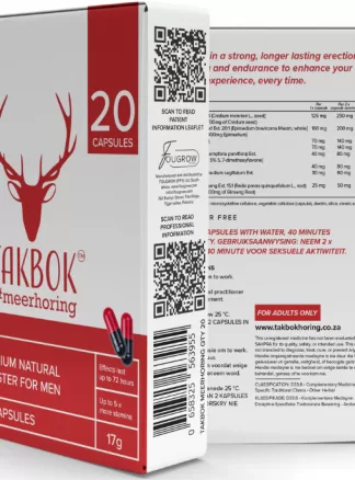 Takbok #meerhoring is formulated from natural ingredients to improve your performance when it matters most - in bed. Our natural formulation contains herbal ingredients that improve blood flow to the genitals, allowing you to achieve and maintain a faster, stronger, and longer-lasting erection.