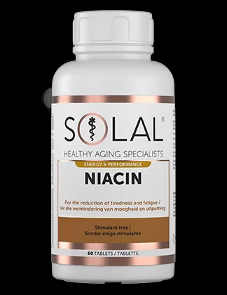 Solal Niacin Contributes to normal psychological function and prevents niacin deficiency, and contributes to the reduction of tiredness and fatigue