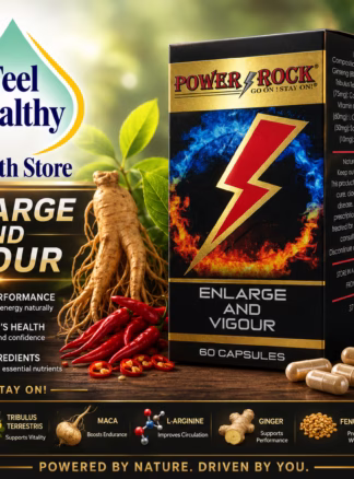 Power Rock Male Vitality Support Capsules 60 Capsules with Ginseng, L-Arginine, Tribulus and Maca available from Feel Healthy South Africa